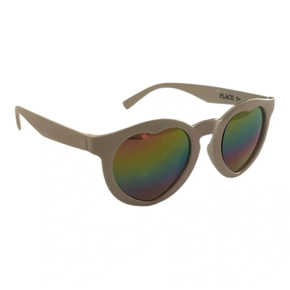 The Children's Place set of Rainbow Tie-Dye Case and heart shaped tinted lenses